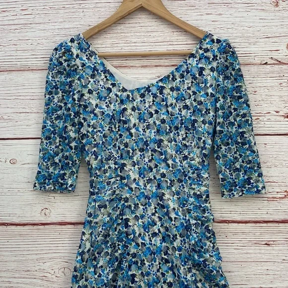 Reiss Rachel Floral Print Bodycon Dress Sz 2 - Picture 7 of 16